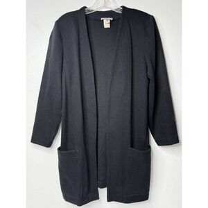Vintage Taurus II Cardigan Sweater Black Womens Size 8 Teacher Career Casual USA